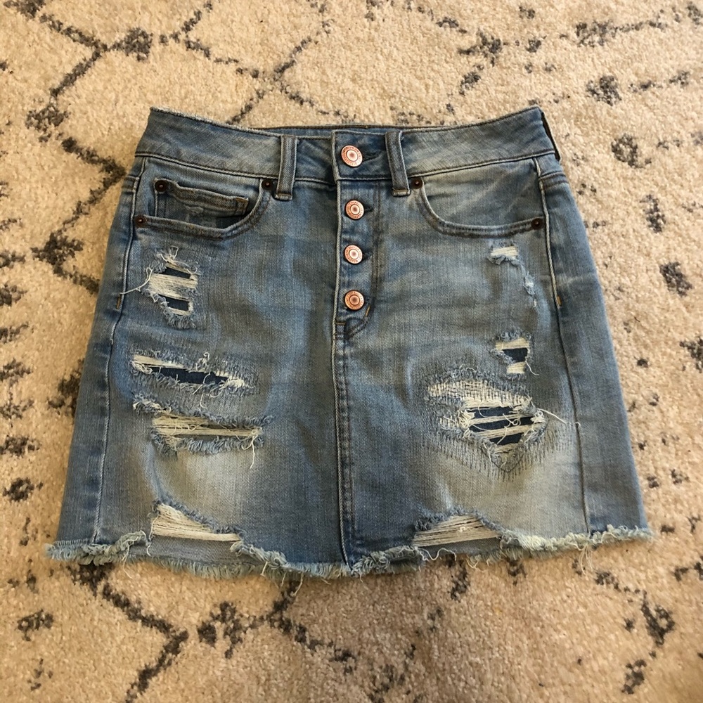 american eagle denim skirt